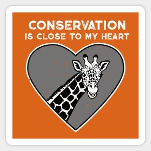 Giraffe Conservation Heart Sticker